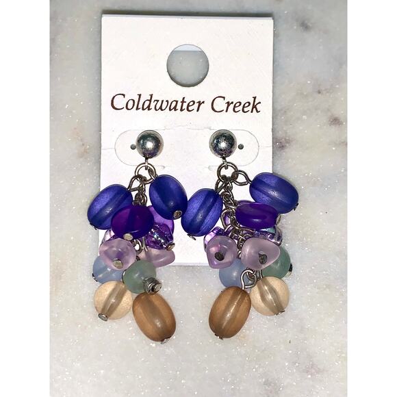 Coldwater Creek Ombre Frost Beaded Dangle Post Earrings NWT - Picture 4 of 5